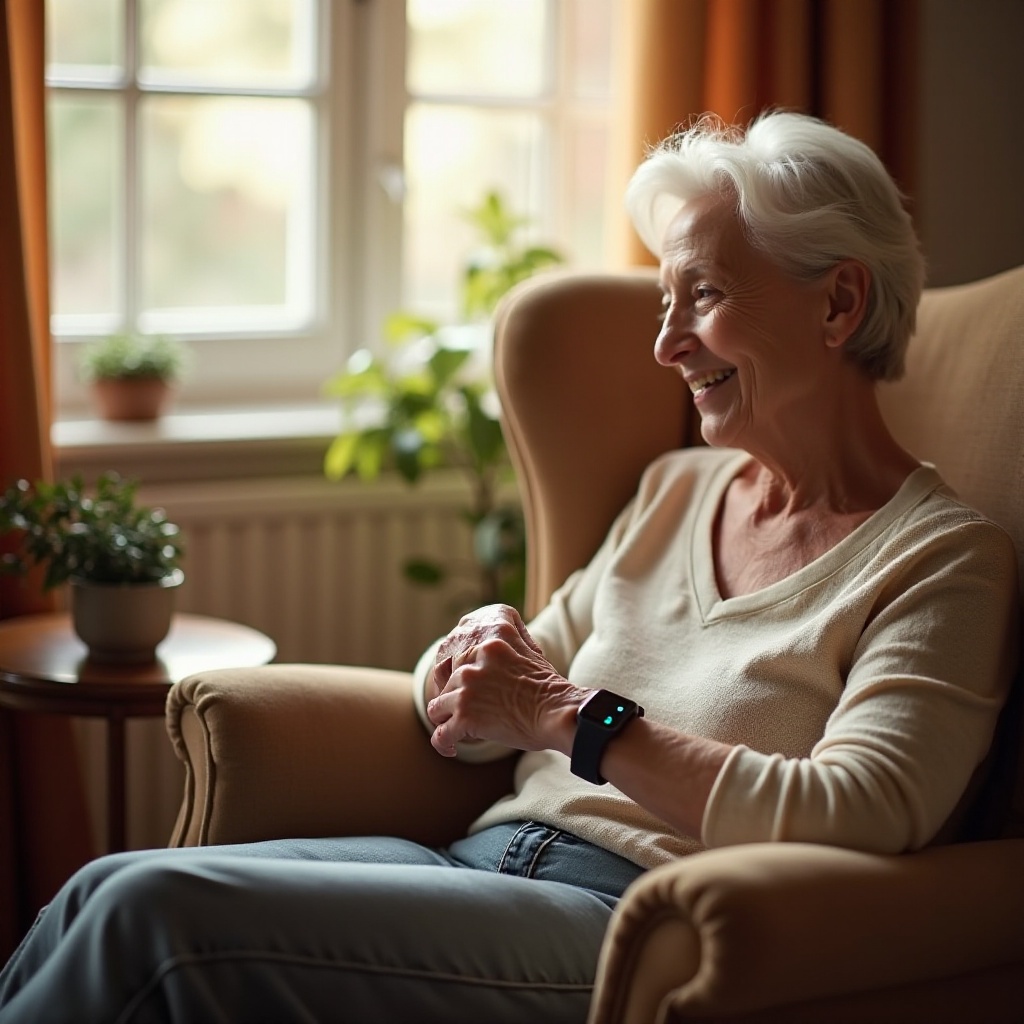 reloj inteligente mujer mayor